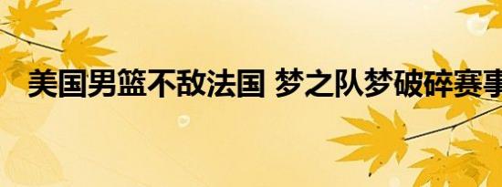 美国男篮不敌法国 梦之队梦破碎赛事回顾