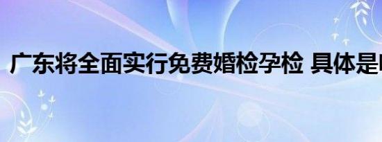 广东将全面实行免费婚检孕检 具体是啥情况