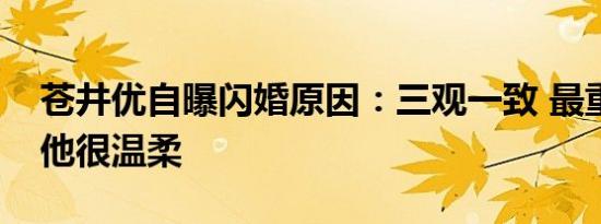 苍井优自曝闪婚原因：三观一致 最重要的是他很温柔