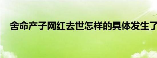 舍命产子网红去世怎样的具体发生了什么