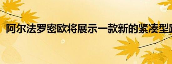 阿尔法罗密欧将展示一款新的紧凑型跨界车