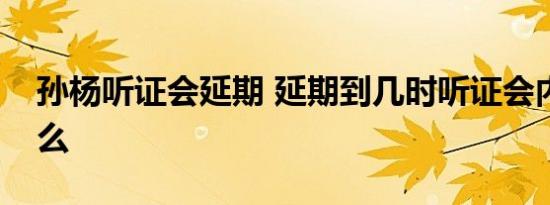 孙杨听证会延期 延期到几时听证会内容是什么