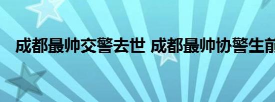 成都最帅交警去世 成都最帅协警生前帅照