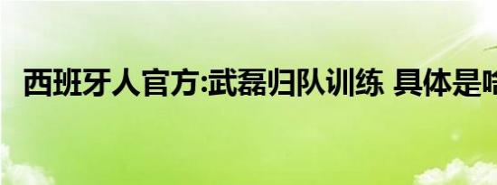 西班牙人官方:武磊归队训练 具体是啥情况