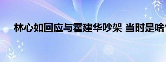 林心如回应与霍建华吵架 当时是啥情况