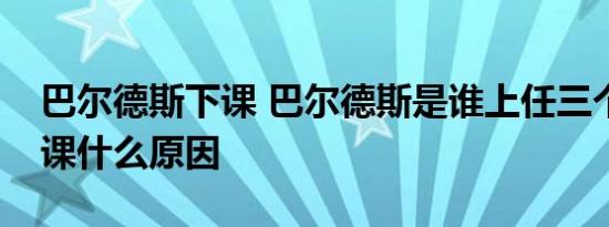 巴尔德斯下课 巴尔德斯是谁上任三个月就下课什么原因