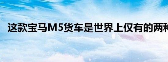 这款宝马M5货车是世界上仅有的两种之一