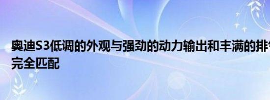 奥迪S3低调的外观与强劲的动力输出和丰满的排气音色并不完全匹配