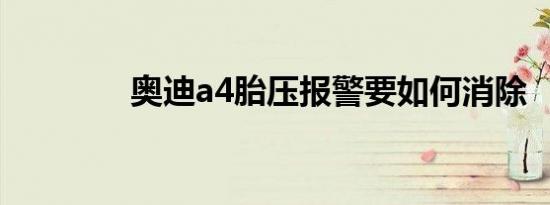 奥迪a4胎压报警要如何消除