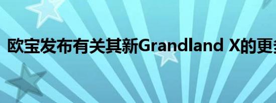 欧宝发布有关其新Grandland X的更多信息