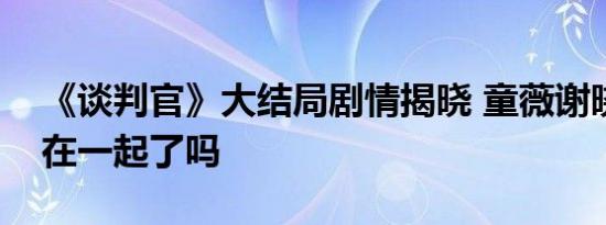 《谈判官》大结局剧情揭晓 童薇谢晓飞最后在一起了吗