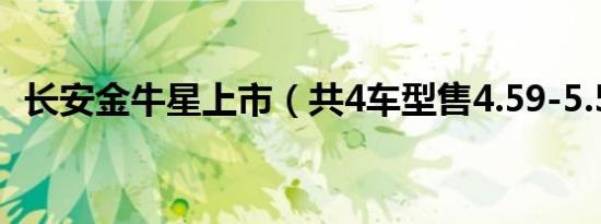 长安金牛星上市（共4车型售4.59-5.59万）