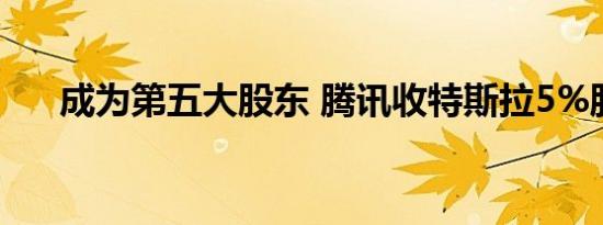 成为第五大股东 腾讯收特斯拉5%股份