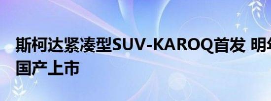 斯柯达紧凑型SUV-KAROQ首发 明年一季度国产上市 