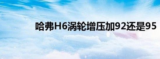 哈弗H6涡轮增压加92还是95