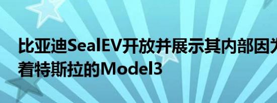 比亚迪SealEV开放并展示其内部因为它注视着特斯拉的Model3