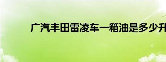 广汽丰田雷凌车一箱油是多少升