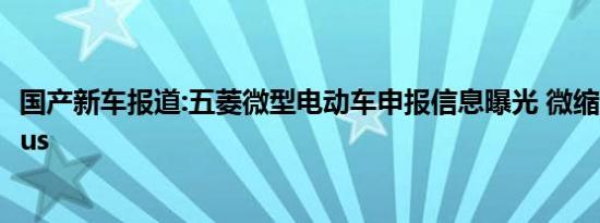 国产新车报道:五菱微型电动车申报信息曝光 微缩五菱宏光Plus