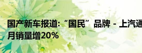 国产新车报道:“国民”品牌 - 上汽通用五菱7月销量增20%