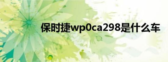 保时捷wp0ca298是什么车