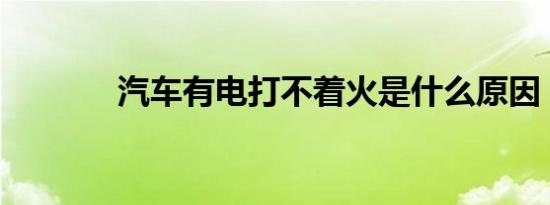 汽车有电打不着火是什么原因