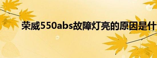 荣威550abs故障灯亮的原因是什么