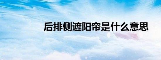 后排侧遮阳帘是什么意思