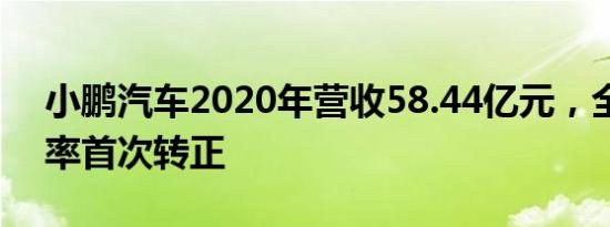 小鹏汽车2020年营收58.44亿元，全年毛利率首次转正