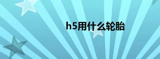 h5用什么轮胎