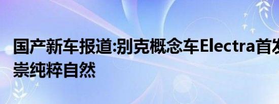 国产新车报道:别克概念车Electra首发亮相 尊崇纯粹自然