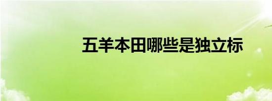 五羊本田哪些是独立标