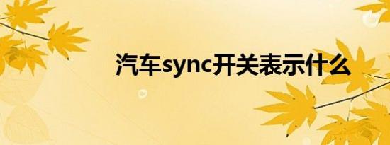 汽车sync开关表示什么