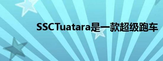 SSCTuatara是一款超级跑车