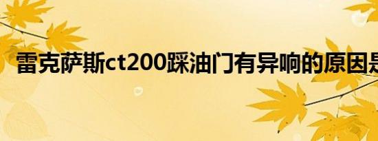 雷克萨斯ct200踩油门有异响的原因是什么