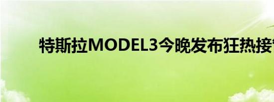 特斯拉MODEL3今晚发布狂热接管