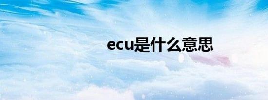 ecu是什么意思