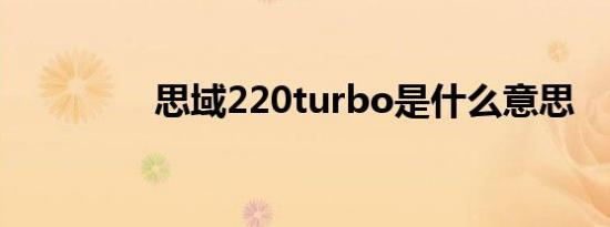 思域220turbo是什么意思