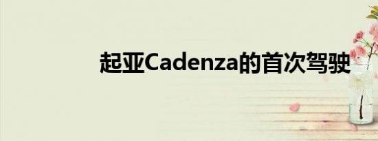 起亚Cadenza的首次驾驶