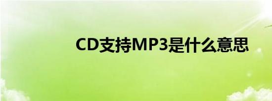 CD支持MP3是什么意思