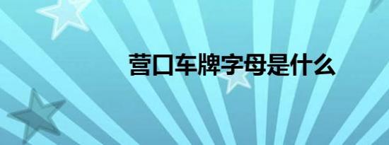 营口车牌字母是什么