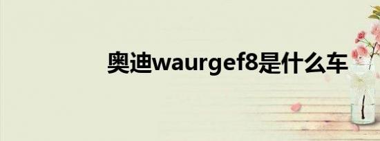 奥迪waurgef8是什么车