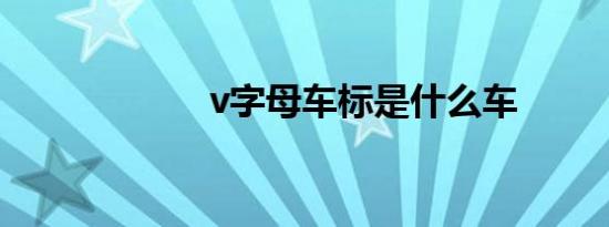 v字母车标是什么车