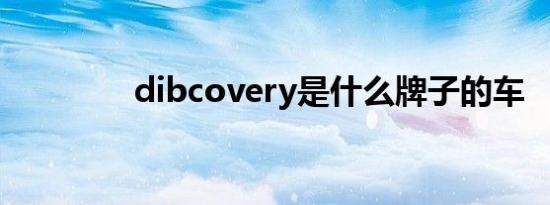 dibcovery是什么牌子的车