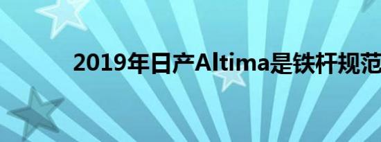 2019年日产Altima是铁杆规范