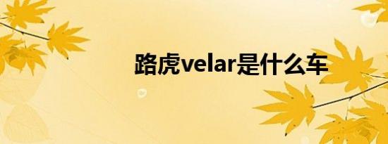 路虎velar是什么车