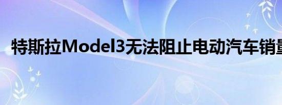 特斯拉Model3无法阻止电动汽车销量下降