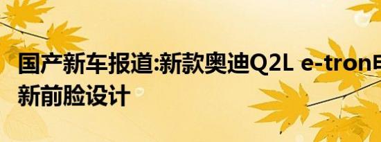 国产新车报道:新款奥迪Q2L e-tron申报图 全新前脸设计