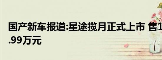 国产新车报道:星途揽月正式上市 售16.89-22.99万元