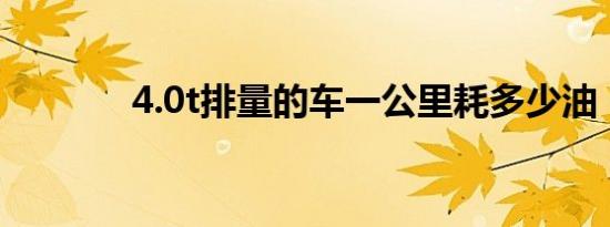 4.0t排量的车一公里耗多少油