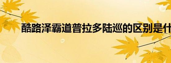 酷路泽霸道普拉多陆巡的区别是什么